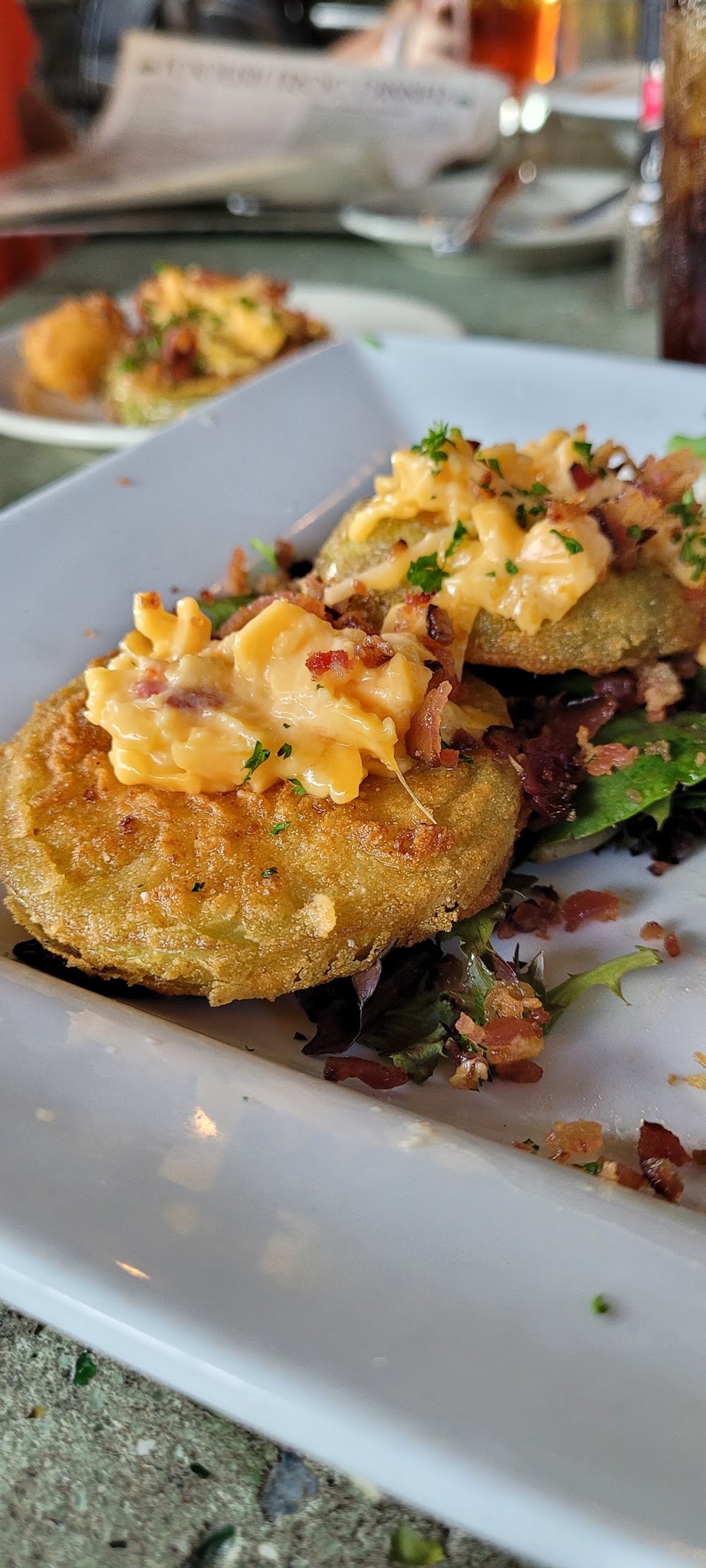 Fried Green Tomatoes with Pimento Cheese